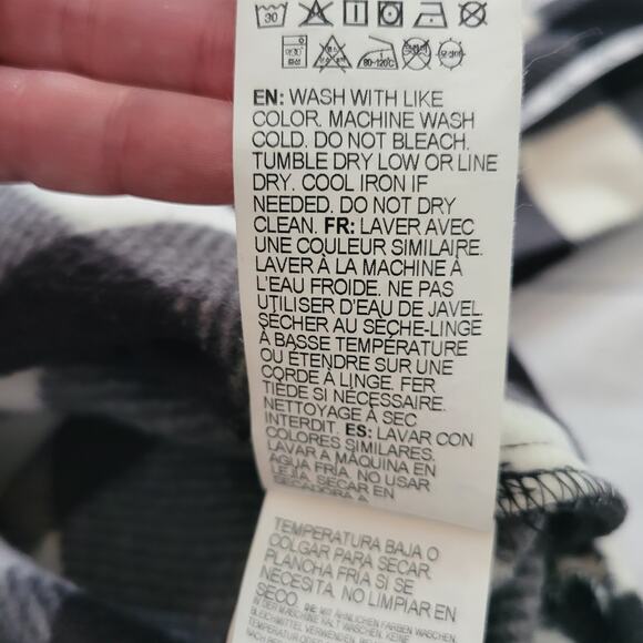 Billabong Size L Adventure Division Black White Plaid Fleece Button Up - Picture 9 of 9